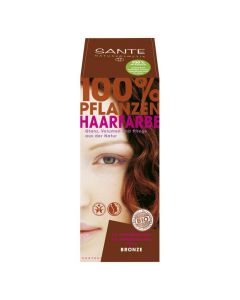 Bio Haarfarbe Bronze 100g - für mittelblondes bis mittelbraunes Haar - pflanzlich - ausdrucksvolle Farben - lockeres Volumen von Sante Naturkosmetik