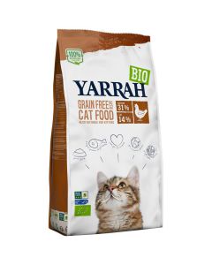 Bio Yarrah Katzentrockenfutter Huhn Fisch 2400g - 4er Vorteilspack - Tierfutter von Yarrah