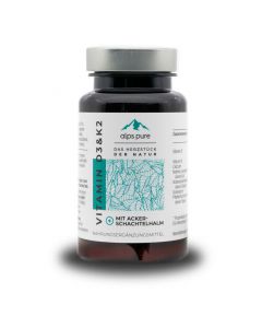 AlpsPure D3 & K2 mit Ackerschachtelhalm 60 Kapseln - Nahrungsergänzungsmittel zur Unterstützung des Körpers von AlpsPure
