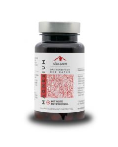 AlpsPure MAGNESIUM+ mit Rote Beetewurzel 60 Kapseln - Nahrungsergänzungsmittel zur Unterstützung des Körpers von AlpsPure