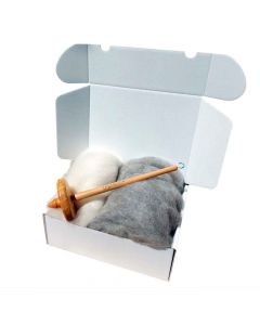 Auszeit Geschenkbox Handspindel mit Faser DIY - Geschenkidee für Bastler