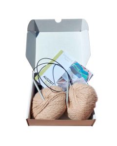 Auszeit Geschenkbox Stirnband stricken DIY beige - Geschenkidee für Bastler