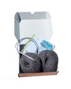 Auszeit Geschenkbox Stirnband stricken DIY grau - Geschenkidee für Bastler