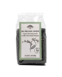 Bio Beluga Linsen schwarz 500g - Unbehandelt - Intensives Aroma - Nussiges Aroma von Planet Nature