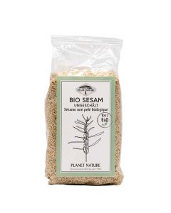 Bio Sesam ungeschält 400g - Durch das volle Korn mitsamt Schale behält der Sesam sein kräftiges Aroma von Planet Nature
