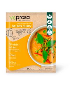 Bio VEPROSA Proteinreiches Saucenpulver Gelbes Curry vegan 50g - 100% natürliche Inhaltsstoffe - Ohne Gluten - Soja und Zuckerzusätze von VEPROSA