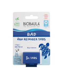 Biobaula Badreiniger-Tabs 3 Stück - Kalklösend und desinfizierende Eigenschaft - Speziell für die Reinigung von Toiletten und Badezimmeroberflächen
