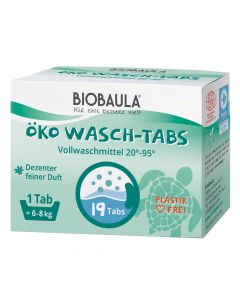 Biobaula Öko Wasch-Tabs 19 Stück - Ein Tab reicht für 6 bis 8 Kilo Wäsche - Für weiße und farbige Textilien geeignet
