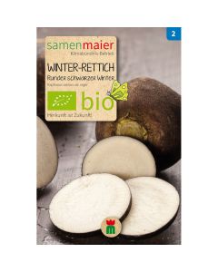 Bio Winter-Rettich Runder schwarzer - Saatgut für zirka 250 Rettiche
