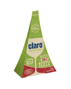 claro 100% Alpensalz 1kg - Die grobe Körnung sorgt für einen hygienisch sauberen und kalkfreien Geschirrspüler