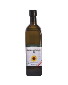 High Oleic Sonnenblumenöl 1000ml - hoch erhitzbar - schonend kaltgepresst - hoher Anteil an einfach ungesättigten Fettsäuren von Knollfarming