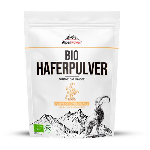 Bio Haferpulver 1000g - Reich an komplexen Kohlenhydraten - langanhaltende Energieversorgung - glutenfrei von Alpenpower