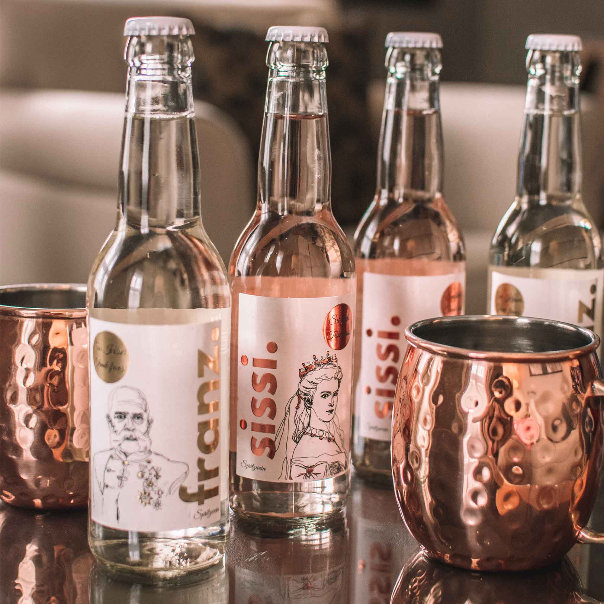 franz. Weißer Flaschenspritzer 330ml - Ready to Drink Spritzer in der Glasflasche von Spritzweinmonarchie